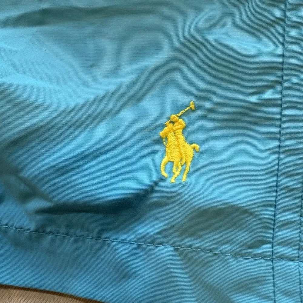 Polo‎ Ralph Lauren Swim Trunks Shorts Men Lined Yellow Pony Size XXL Blue Beach